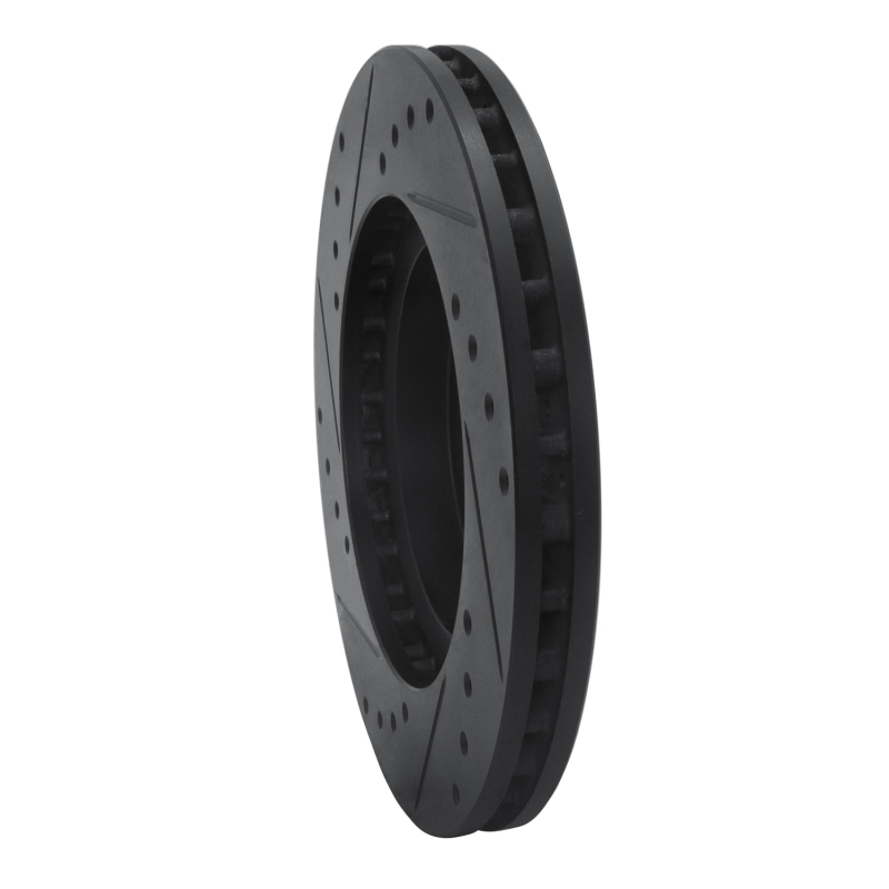 Infiniti I30 Brake Rotor (1) - Front Right - R1 Concepts - Drilled & Slotted - Black - `99-`01